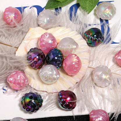 UV Plating Flying Saucer Acrylic Beads 15-17mm Metal Colored 50pcs 4