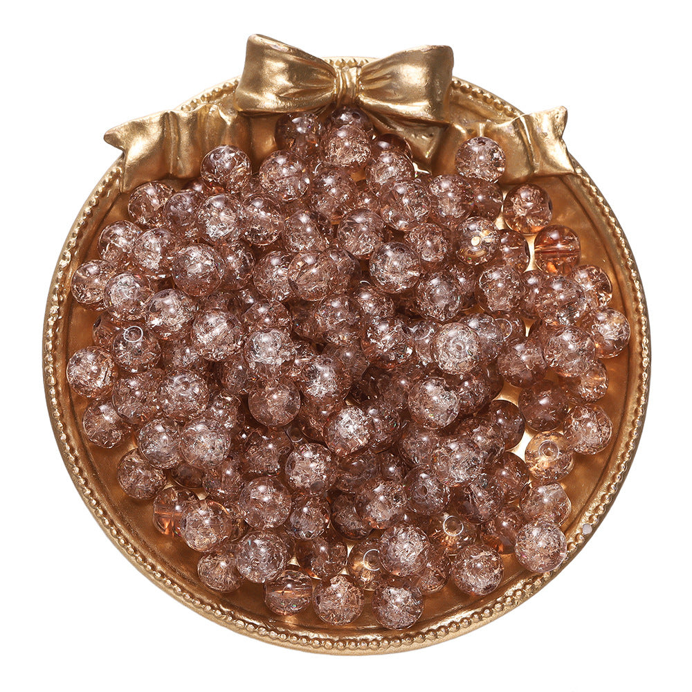 Crackle Round Glass Beads 8mm Colored Hole 1.3mm 50pcs 6