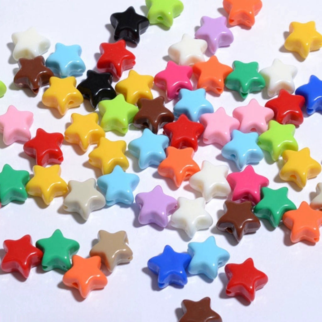 Glow Star Acrylic Beads 11mm Glossy Vibrant Colors 50pcs 4
