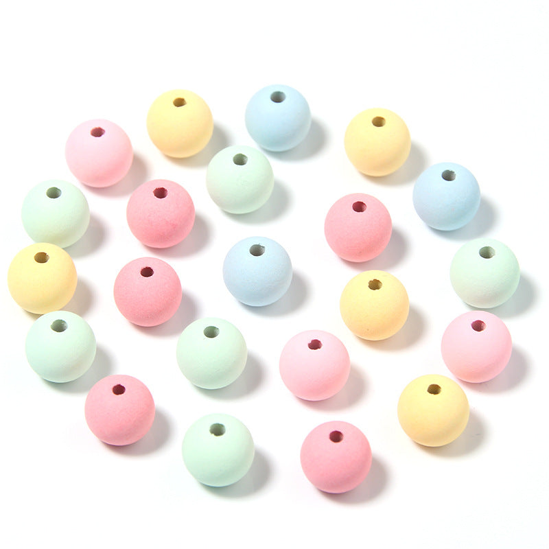Frosted Acrylic Round Beads 6-10mm Macaron Color 100pcs 5