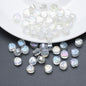 Flat Rose Glass Beads 6mm Iridescent Plating Floral Cube 50pcs 16