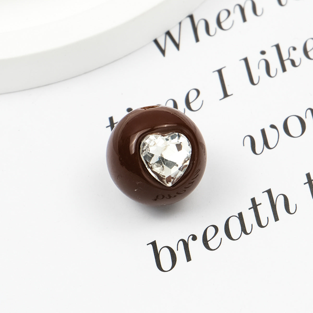 Painted Butterfly and Bear Acrylic Beads Imitation Zirconia Embedded 6pcs 10