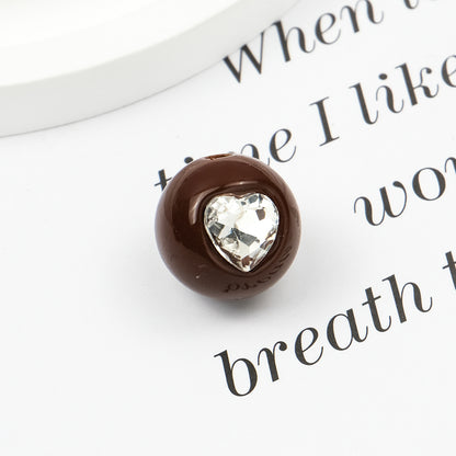 Painted Butterfly and Bear Acrylic Beads Imitation Zirconia Embedded 6pcs 10