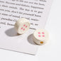 Painted Button Acrylic Beads 12mm Glossy Baked Paint 50pcs 14