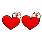 Silicone Focal Beads Love Nurse Heart With White Hat 20pcs 3