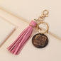 PU Tassel Keychain Metal Rainbow Color with Lobster Clasp 18
