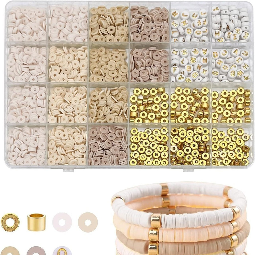 Heishi Clay Beads 6mm Elegant Golden Tone Polymer 1box