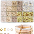 Heishi Clay Beads 6mm Elegant Golden Tone Polymer 1box