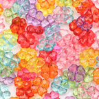 Transparent Flower Heart Four-Leaf Clover Acrylic Beads 10-12.5mm 50pcs 4