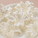 Pearl Pinktail Flower Acrylic Beads 42mm ABS Plastic 100pcs 2