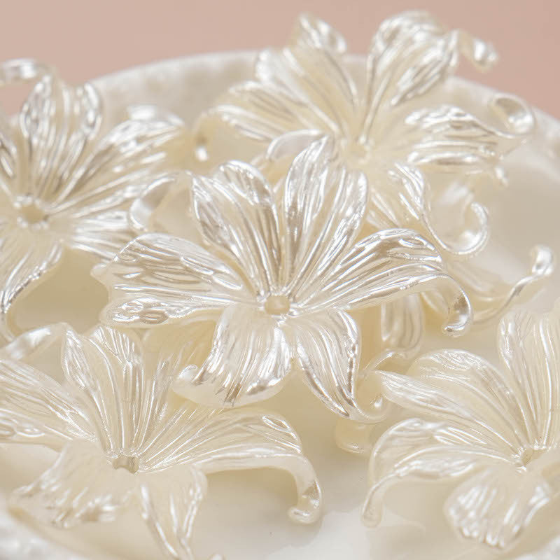 Pearl Pinktail Flower Acrylic Beads 42mm ABS Plastic 100pcs 2