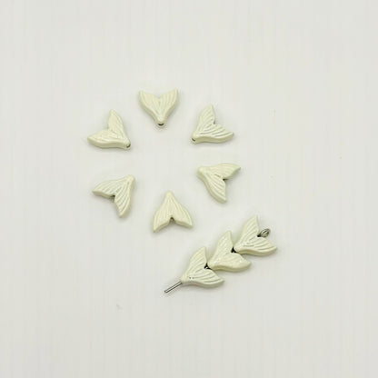 Mermaid Tail Metal Beads 10mm Pastel Painted Scales 20pcs 10