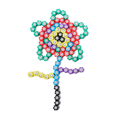 Flower Clay Beads 8mm Colorful Smiling Face Six-Petal 100pcs 5