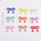 Knitted Bow Acrylic Beads 32mm Solid and Transparent Colors 10pcs 3