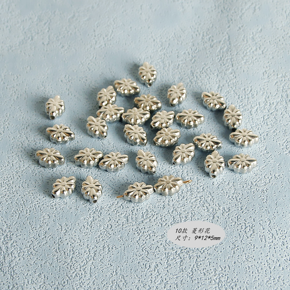 Plating Irregular Shaped Acrylic Beads Metal Colored Silver 100pcs 15