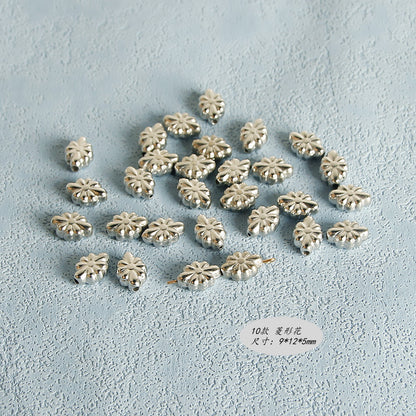 Plating Irregular Shaped Acrylic Beads Metal Colored Silver 100pcs 15
