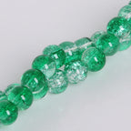 Crackle Round Glass Beads 8mm Glossy Fractured Texture Mixed Colors 50pcs 3