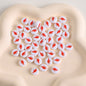 Christmas Theme Flat Acrylic Beads 5x10mm Santa Gift Printed 100pcs 12