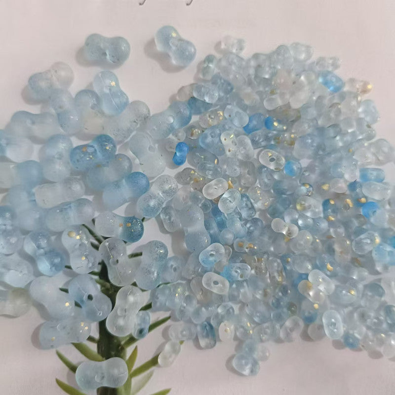 Acrylic Peanut Spacer Beads 3x6 6x11mm Transparent Frosted Gilded 1000pcs 7