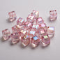 Transparent Faceted Square Acrylic Beads 8mm Plating Pastel Glow 500pcs 7