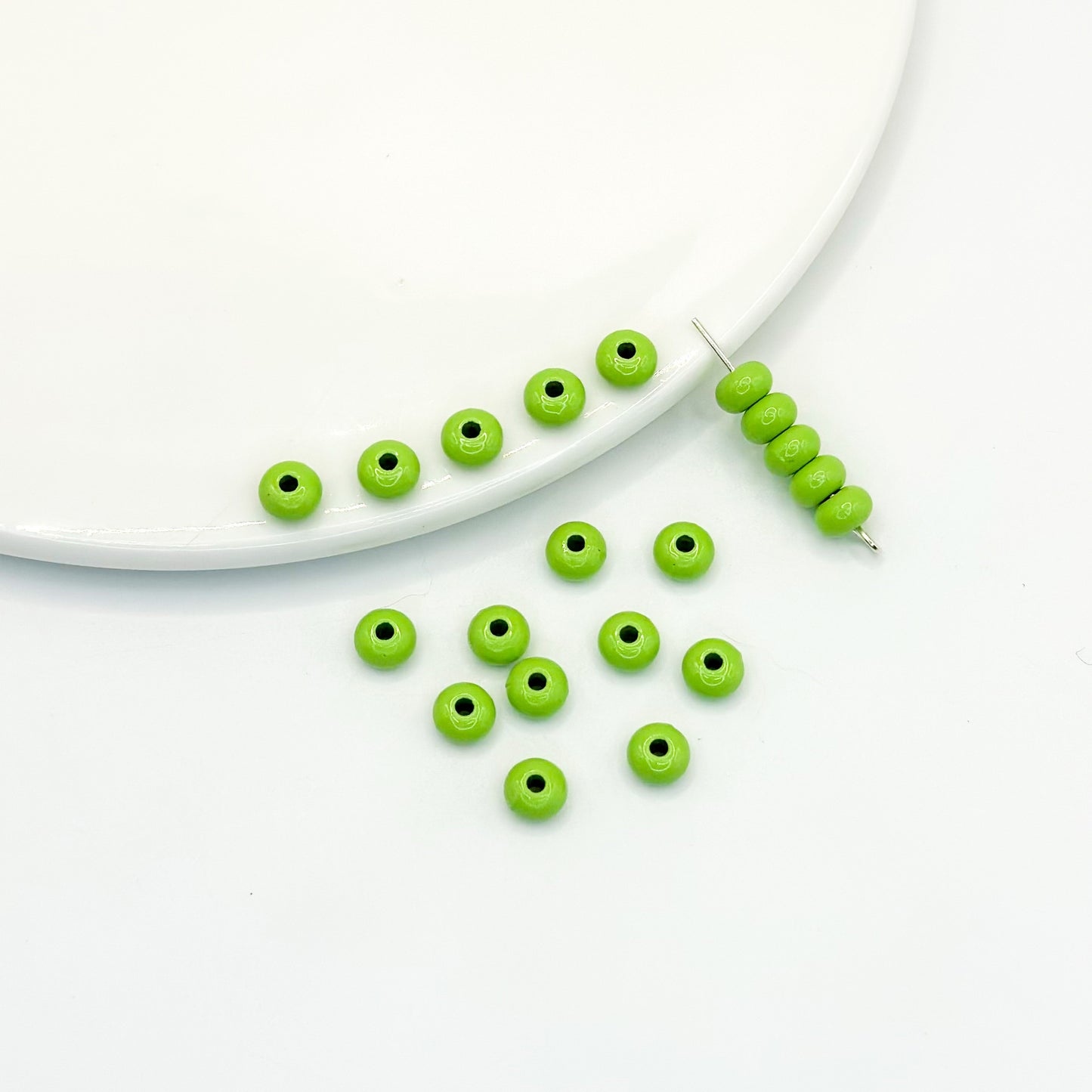 Alloy Spacer Beads 6mm Colorful Baking Painted 50pcs 13