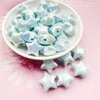 Glow Star Acrylic Beads 20mm UV Plated Cream Colors 10pcs 6