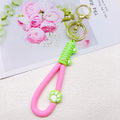 PVC Cat Claw Leather Lanyard Keychain Soft Rubber Paw Charm 6