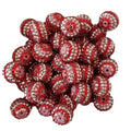 Rhinestone Bubblegum Beads 16-22mm Pink Striped Resin Valentine 5pcs 2