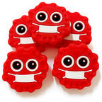 Silicone Focal Beads Bacterial Virus Red Masked Face 20pcs 3