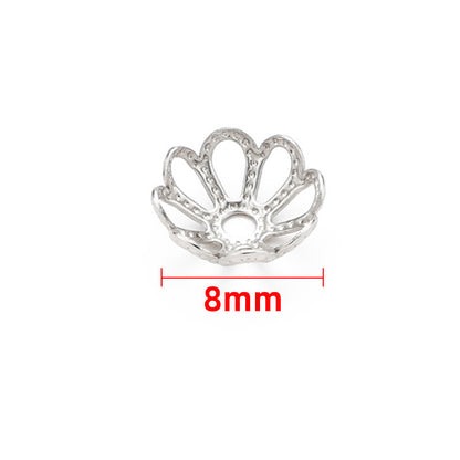 Stainless Steel Flower Metal Beads Vintage Style Bead Caps 100pcs 13