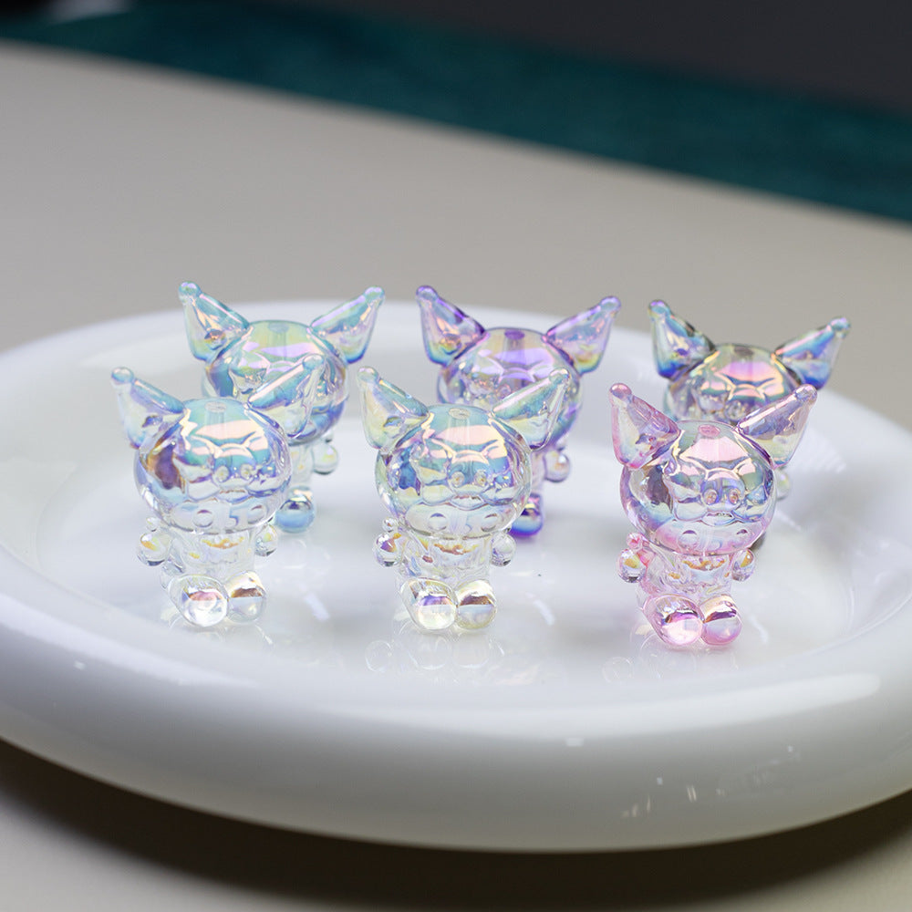 Plating Kuromi Acrylic Beads 32mm Transparent Mixed Colors 20pcs 2