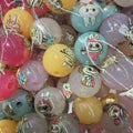 Jelly Color Printed Acrylic Beads 16mm Glossy Animal Print 100pcs