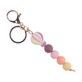 Silicone Hot Air Balloon Beaded Keychain Colorful Gradient Charm 6