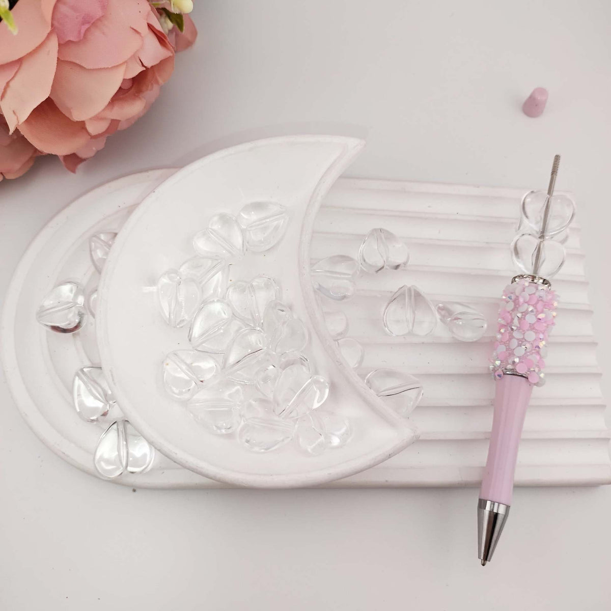 Clear Heart Acrylic Beads 17mm Transparent 40pcs 2
