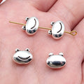 Smiling Frog Metal Beads 10mm Antique Silver Tone Zinc Alloy 40pcs