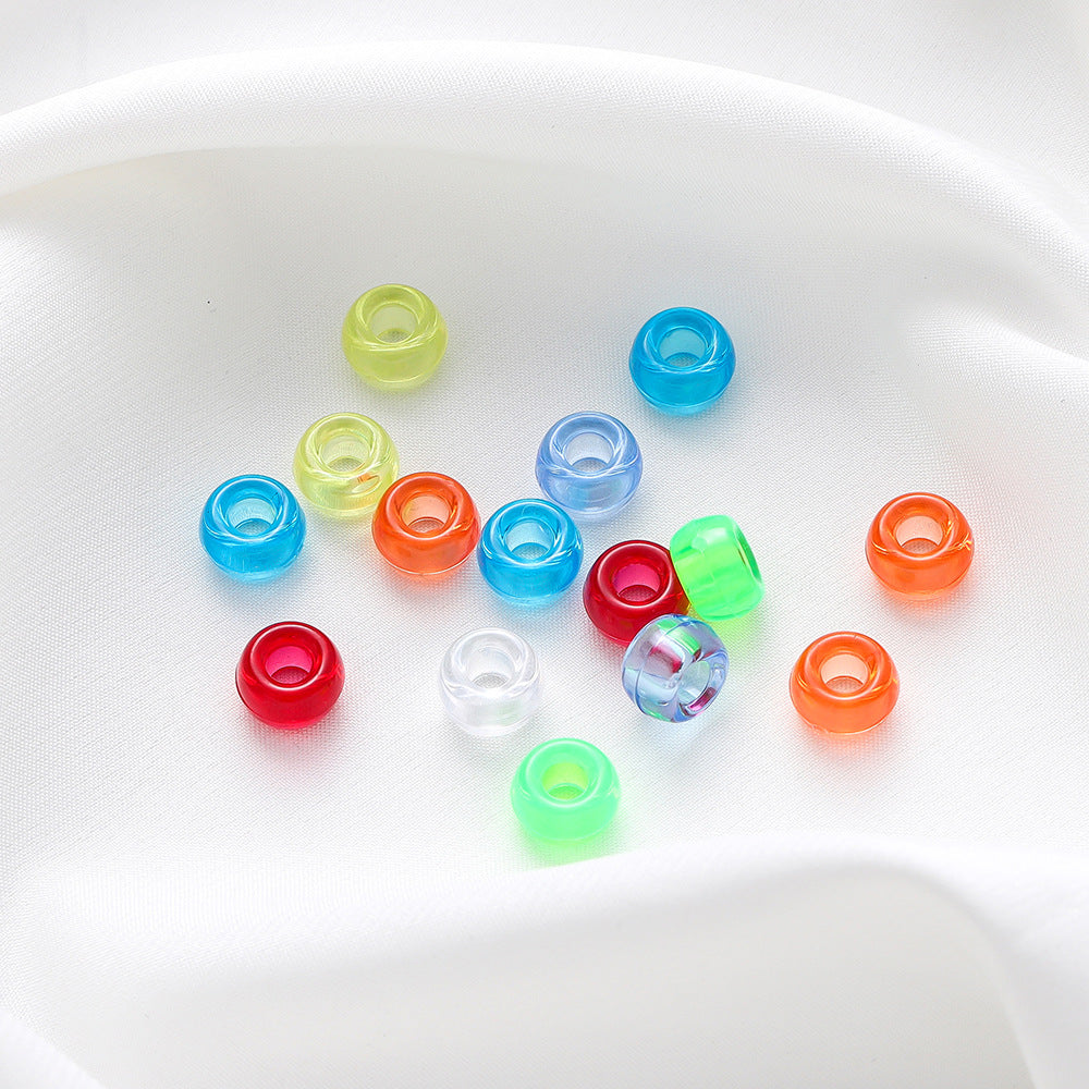Clear Pony Beads 9mm Large Hole Translucent Plastic 300pcs 4