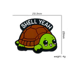 Silicone Focal Beads Turtle Shell Yeah Text Arch Top 20Pcs 2