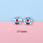 Hand Painted Cartoon Pattern Pearlized Acrylic Beads ABS Plastic 10pcs 9