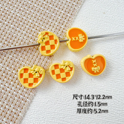 Star and Heart Metal Beads 13mm Baking Painted Houndstooth 10pcs 20