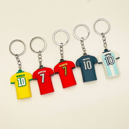 PVC Football Jersey Keychain Vibrant Sports Team Colors 3