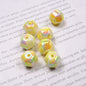 Plating Hexagonal Acrylic Beads 15.8mm Cloud Gradient Color 50pcs 6