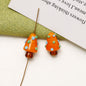 Hand Painted Polka Dot Christmas Tree Lampwork Glass Beads 19mm 4pcs 13