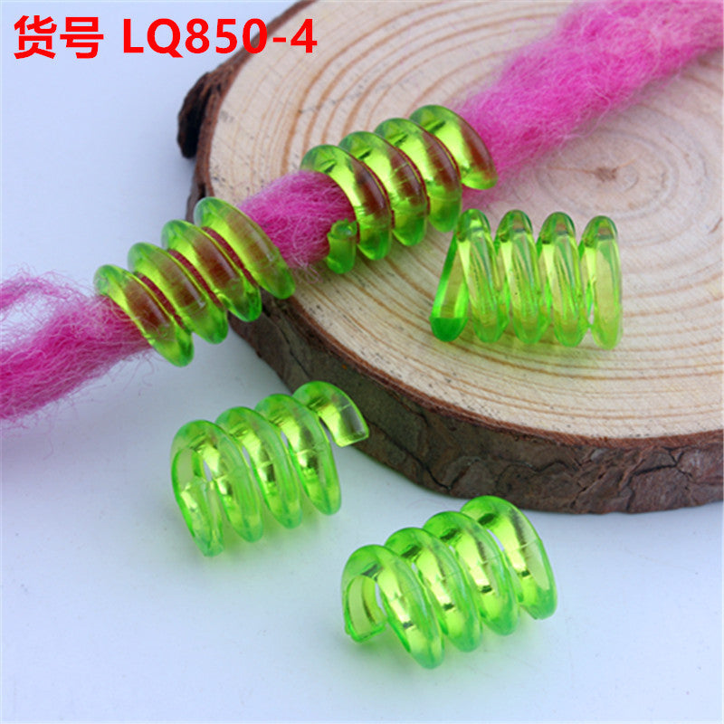 Spring Shaped Acrylic Beads 12x18mm Colorful Transparent Plastic 100pcs 9