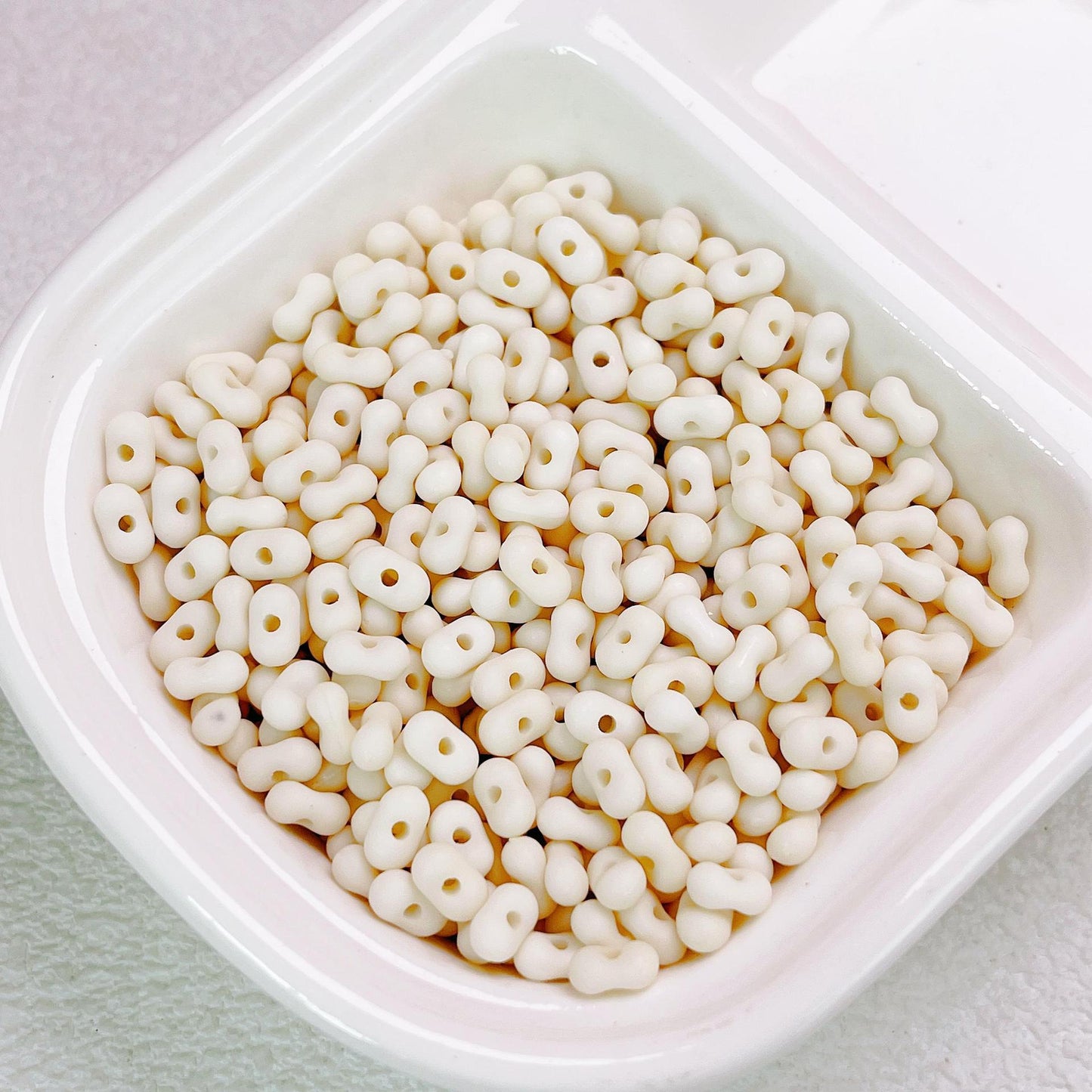 Clear Peanut Shaped Acrylic Beads 4x6.5mm Candy Series 200pcs 27