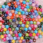 Bright Polka Dot Resin Beads 12mm Glossy Multicolor 20pcs 4