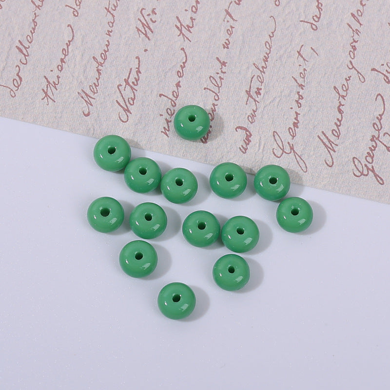 Glass Round Spacer Beads 6mm 8mm Imitation Jade Color 100pcs 12