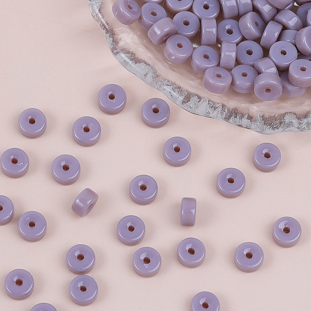 Glass Cylindrical Spacer Beads 6mm Mini 100pcs 23