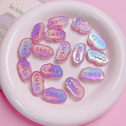 Glow Flat Acrylic Beads 15x26mm UV Plating Glow In The Dark 10pcs 13