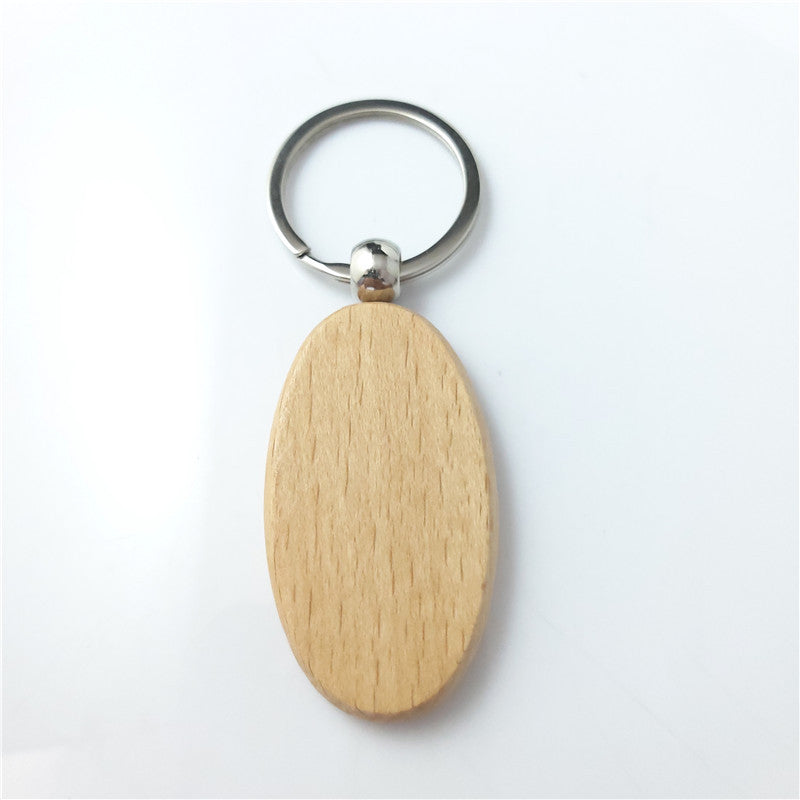 Wooden Blank Keychain Minimalist Natural Wood Shapes 5