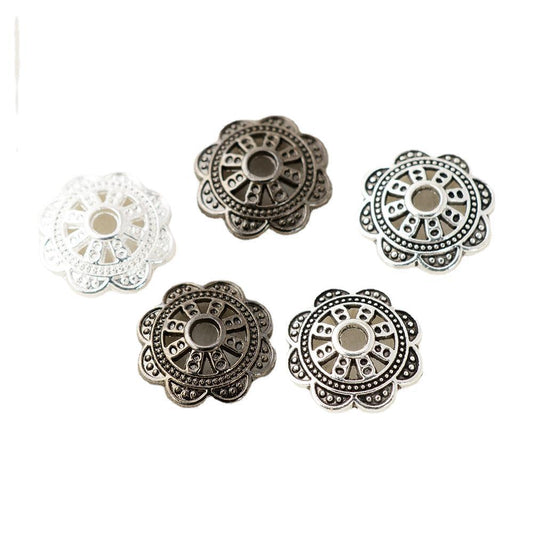 Alloy Eight-Petal Flower Bead Caps 10mm Elegant Hollow 200pcs 2